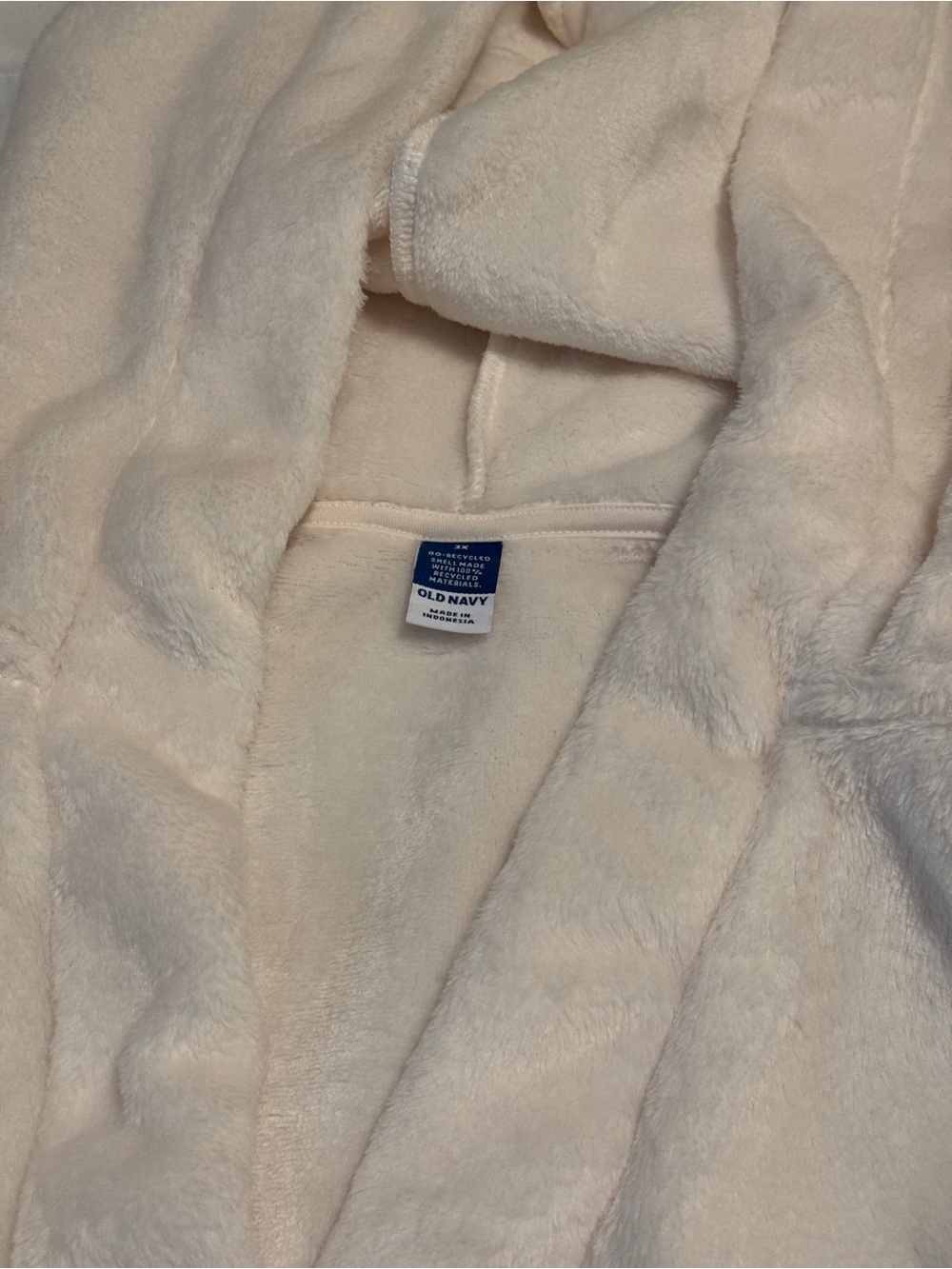 Old Navy Cozy Hooded Plush Bathrobe in Cream- XXL (Brand New) - Picture 3 of 5